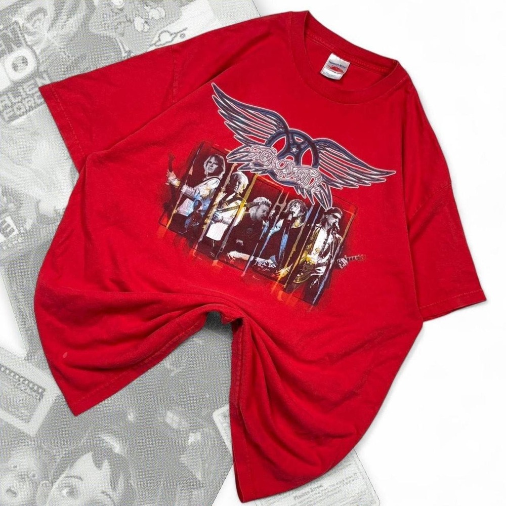 Y2K Red & Black 2005 / 2006 Rockin The Joint Tour Graphic Aerosmith Band Tee